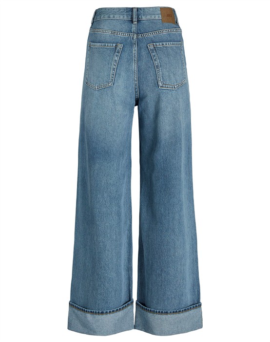 JXTokyo Wide Fold HW Jeans - Medium Blue Denim